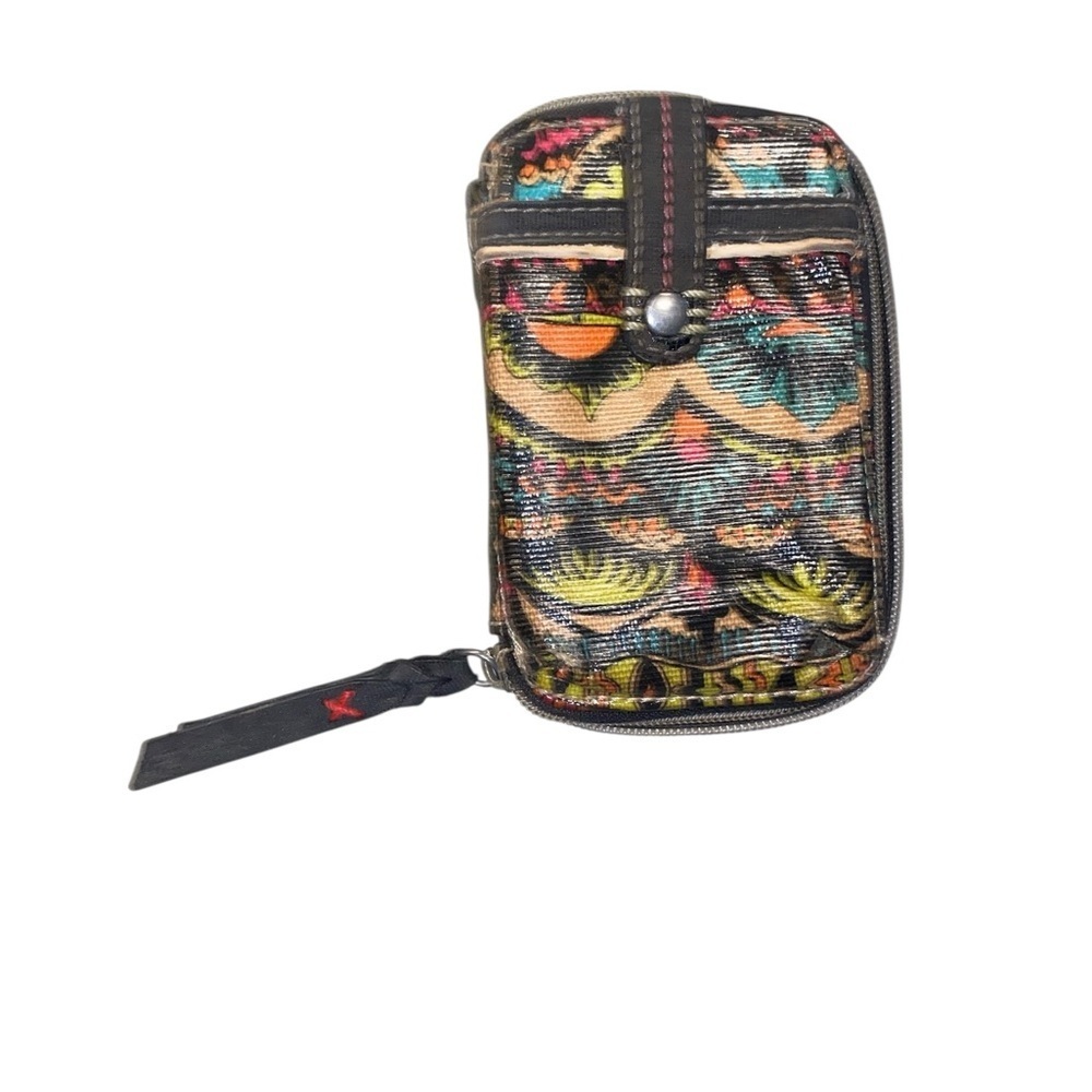 SakRoots Colorful Patterned zipper Black Blue  Wallet Boho Floral